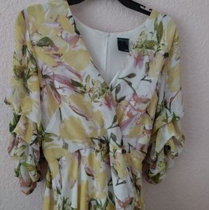 Gabby Skye Yellow Floral Sundress